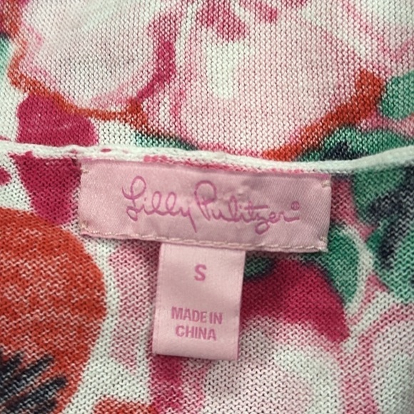 Lilly Pulitzer Jacey Cardigan Sweater Small Floral Cottagecore Preppy Colorful - Picture 8 of 10